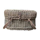 Bressan basket in old wicker, with handles and closure