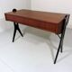 Vintage teak desk with black scissor legs 1960's