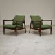 Pair of green GMF 64 armchairs by
Edmund Homa, Poland, 1960s