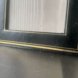 Antique black leather  with gilding frame measurements 19 cm x 15 cm