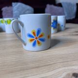 Set of 8 vintage 70's porcelain coffee cups
