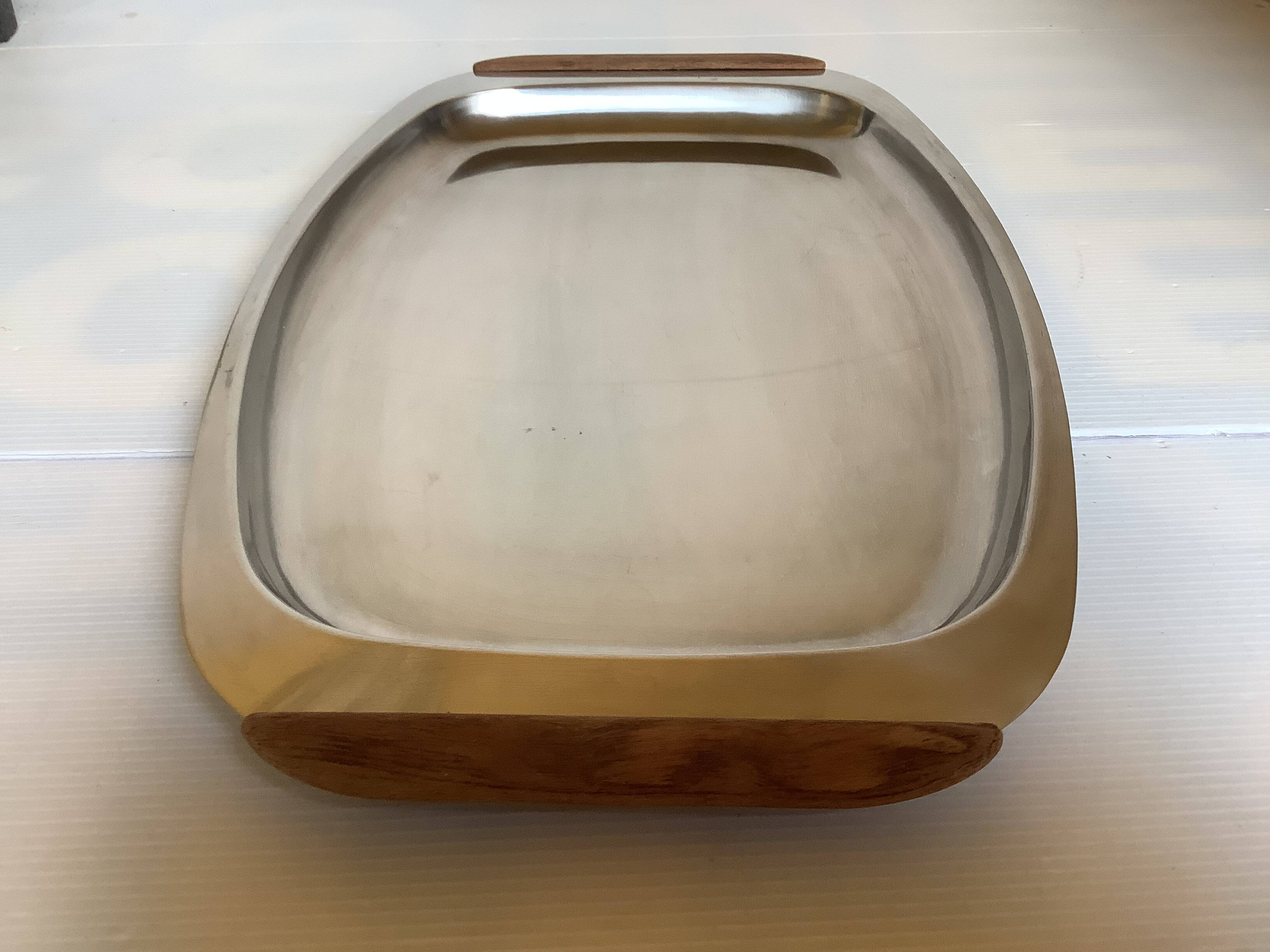 Metal and wood plateaus in Scandinavian style.