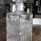 Vintage whiskey decanter in diamond faceted glass airtight stopper