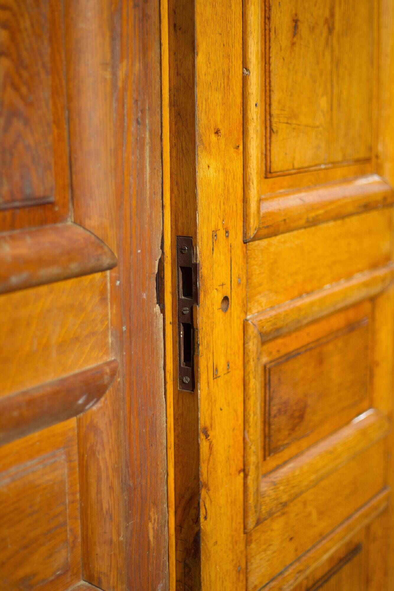 Double old door, old wooden door, large vintage door