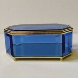 Boîte en verre bleu, années 1950