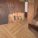 1950s linen wardrobe, shelves, central mirror