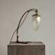 Art Nouveau table lamp in cast brass and engraved glass, 1920s