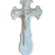 Wooden crucifix white patina aged effect