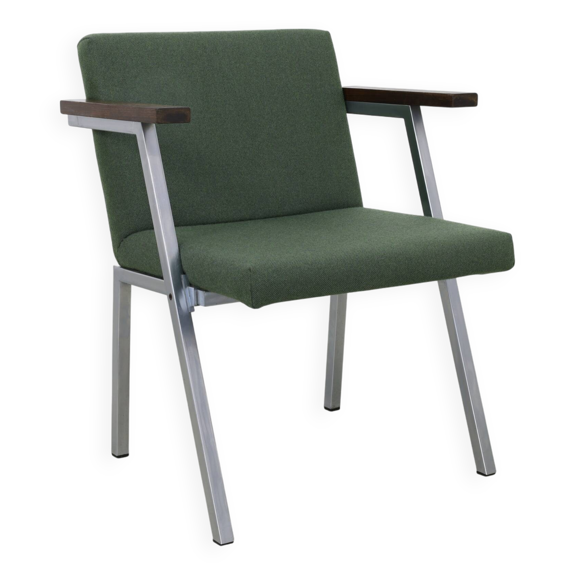 Vintage Armchair in Wool and Chrome by Martin Visser for t' Spectrum, 1960s