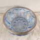 Cut blue glass bowl, silver-plated rim – 1950s-1970s