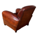 French, leather club chair, cuban lounge model circa 1940's