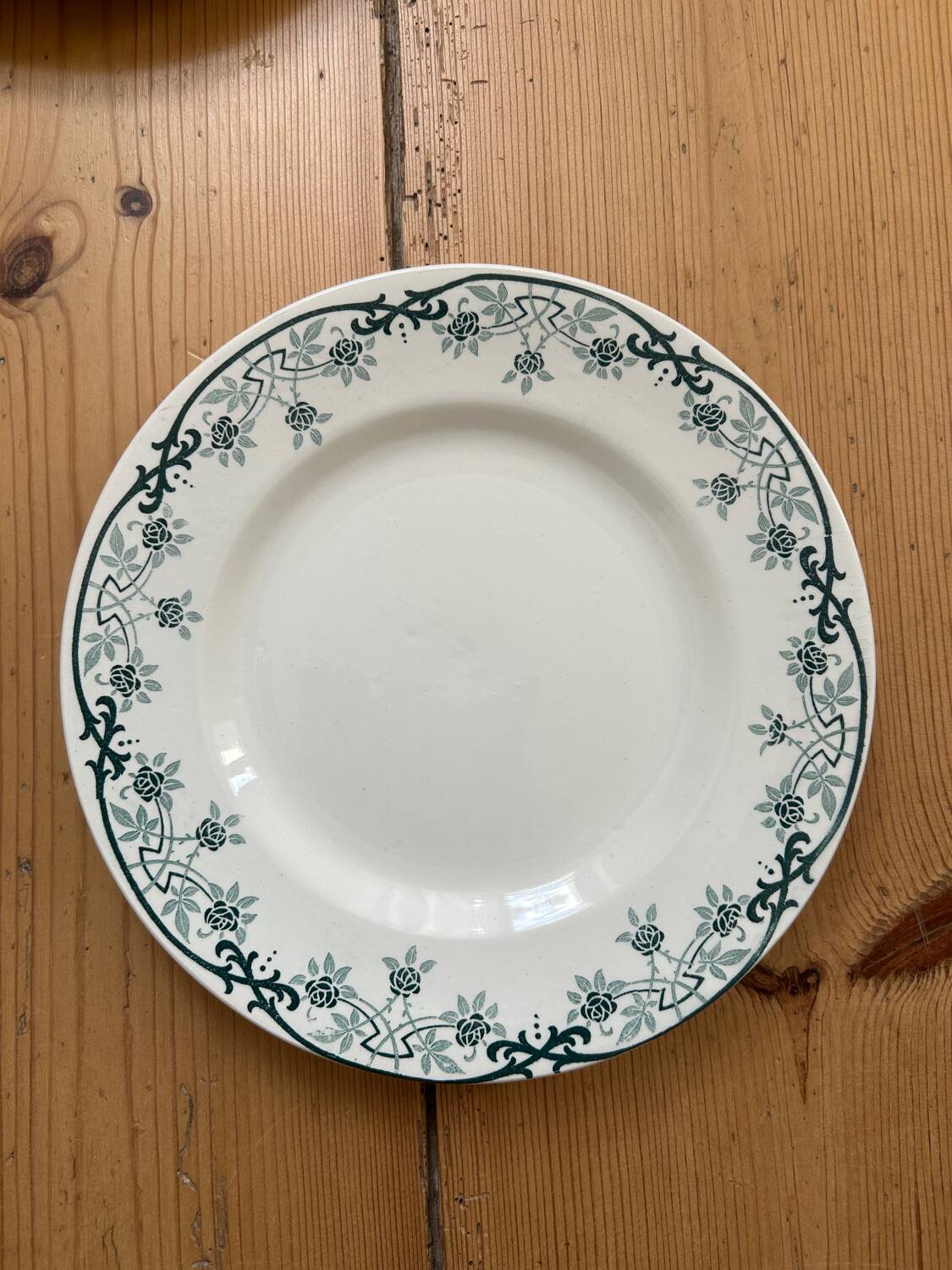 Set of 4 antique flat plates “Terre de Fer”