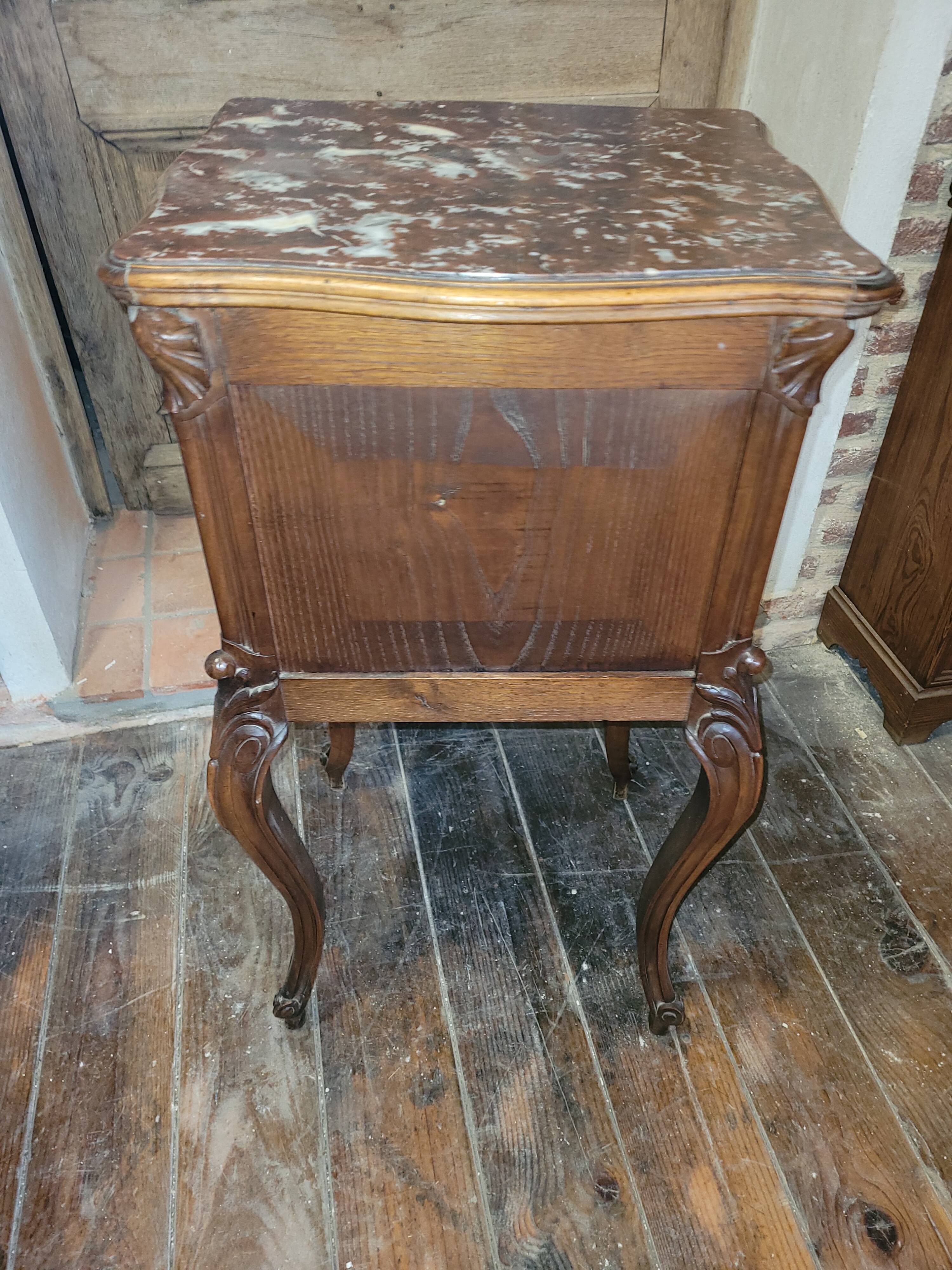 Louis XV bedside table in solid walnut