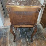 Louis XV bedside table in solid walnut