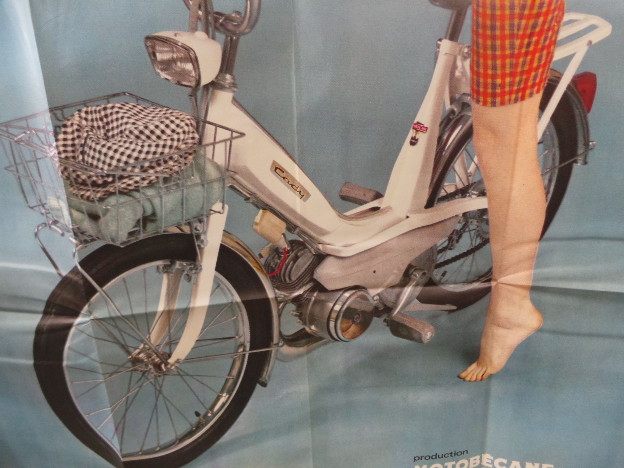 Original poster 1968 motobecane motocofort cady and hop handy and on
