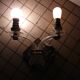 Art Deco 2-arm wall sconce with mirror and brass
