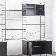 Système d’étagères à 3 baies en noir par WHB, Allemagne, années 1960
