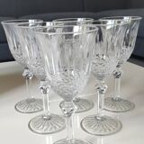 Set of 6 Large Red Wine Glasses. Bohemian Crystal. Diamond-tipped.