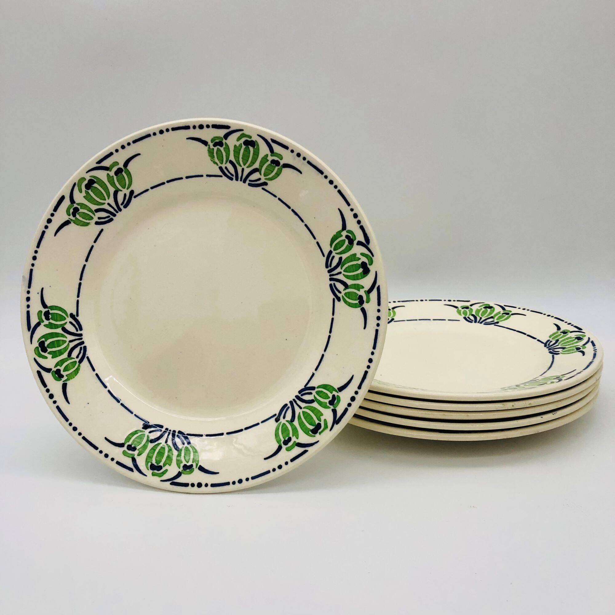 6 dessert plates Hippolyte Boulenger & Cie (HBC)