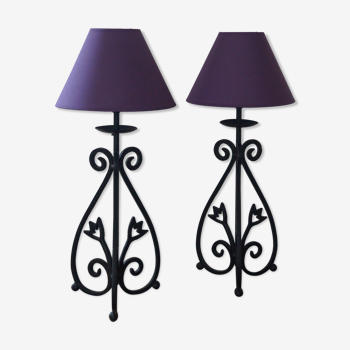 Paire de lampes 1960 en fer