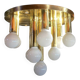 Art Deco-mid-century ceiling light in brass – 10 lights