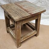 Small teak stool with 1 drawer