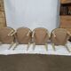 5 chaises en bois laqué blanc style Louis XVI