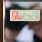 Mid-Century German teak wall mirror from FF Geschliffen , 1960s