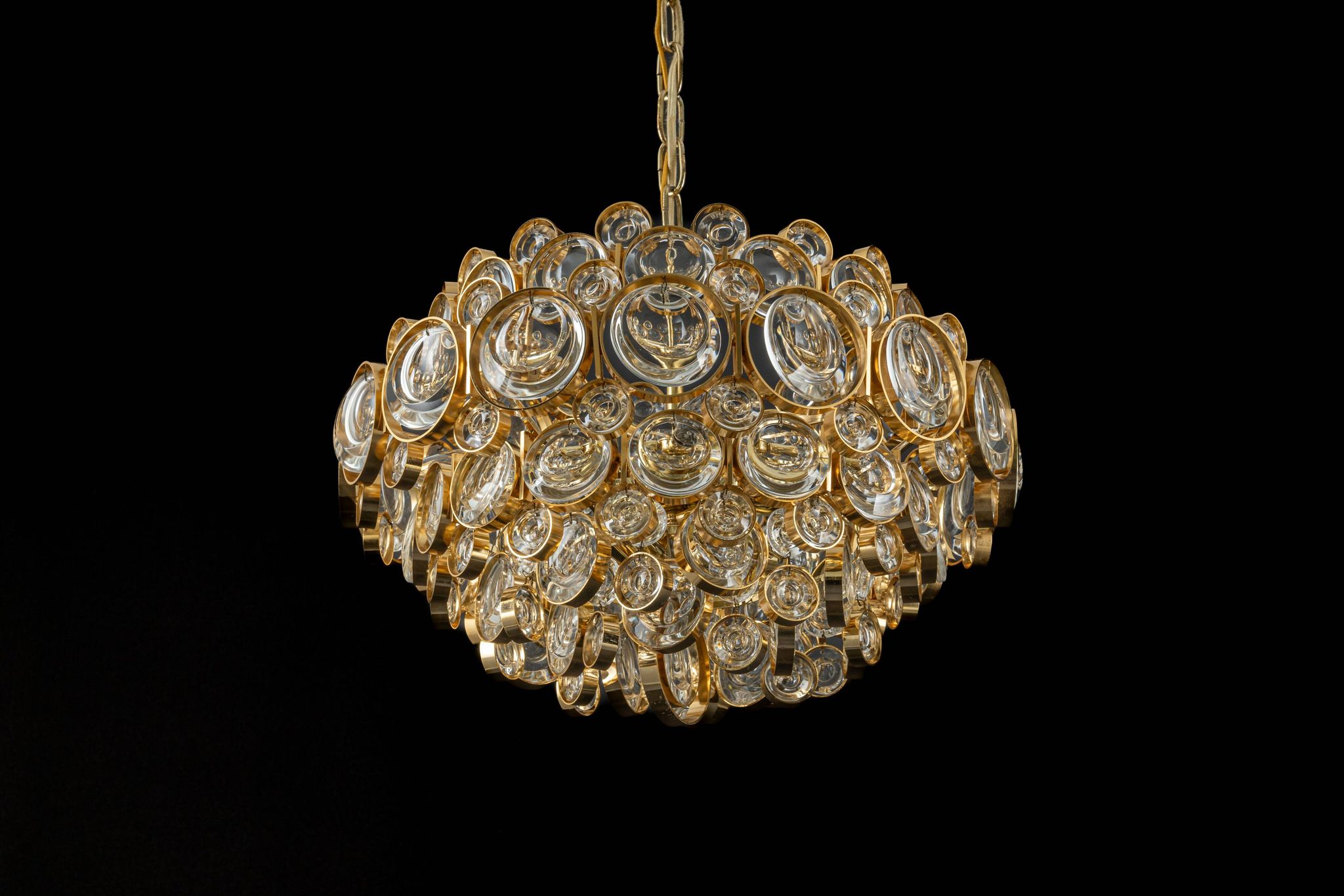 Lustre en laiton doré par Palwa Allemagne, années 1970