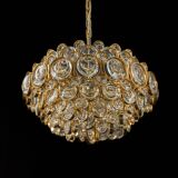 Gilt brass chandelier, design by Palwa, Germany, 1970s