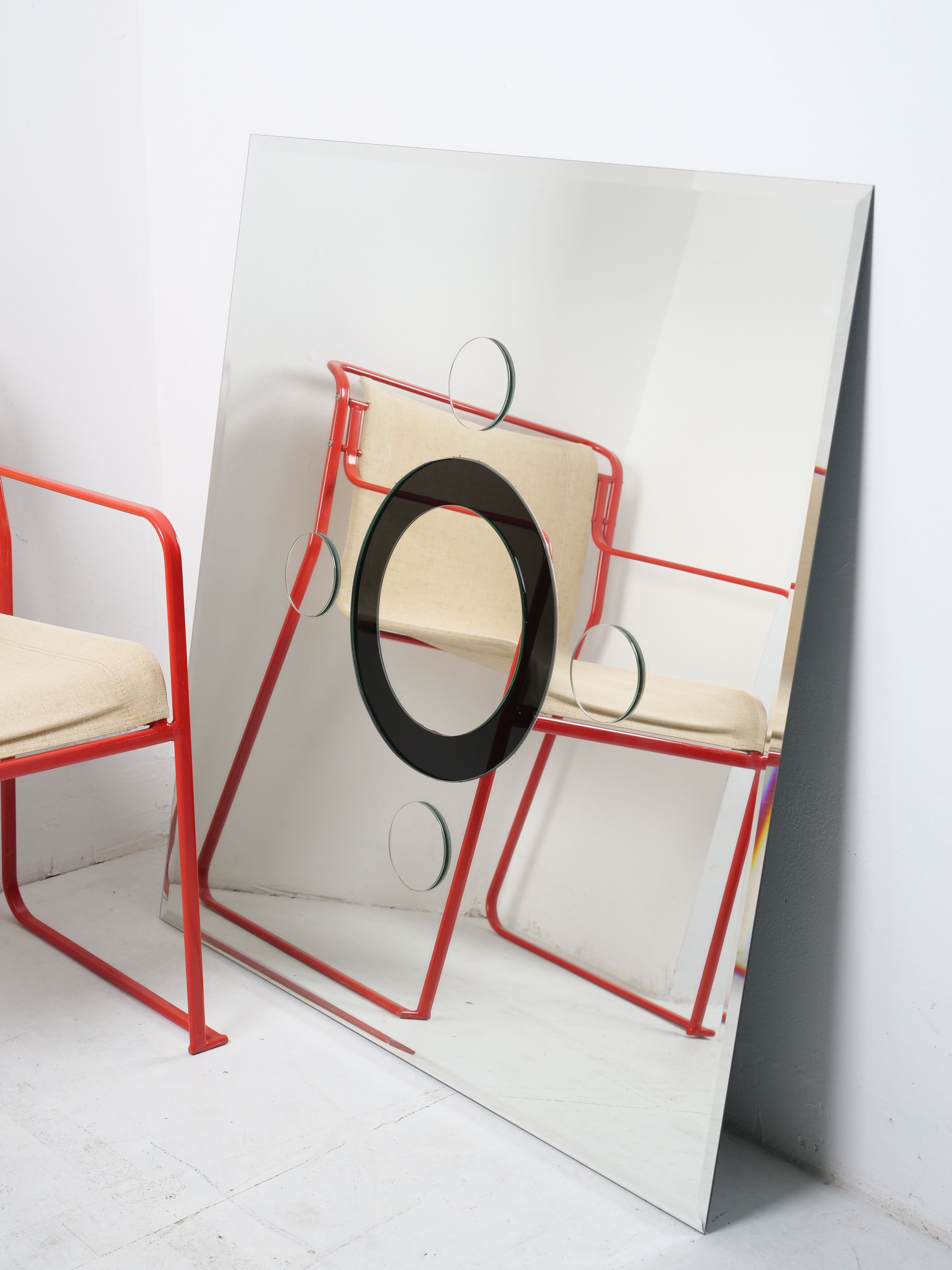 large decorative relief mirror 1980