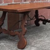 Table espagnole pieds lyre en chêne (19ème siècle)