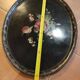 Hand-painted tray in enamelled sheet metal with a bouquet of Napoleon flowers