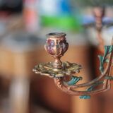 Antique bronze Napoleon III pendant light, 19th century ceiling lamp