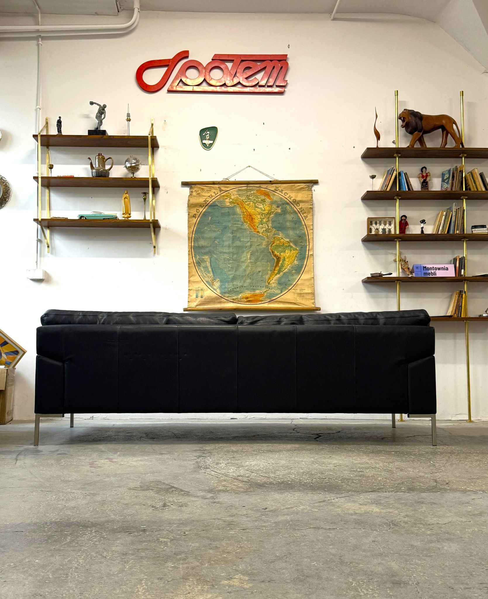Leather sofa, Denmark, 1960s/70s, mid-century modern style, vintage