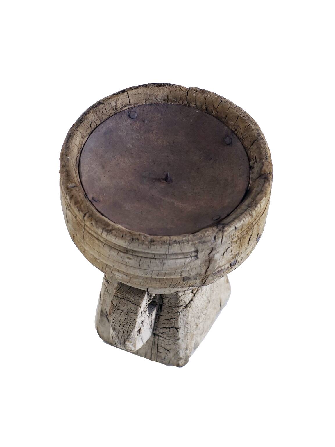 Small family bowl turned candle holder