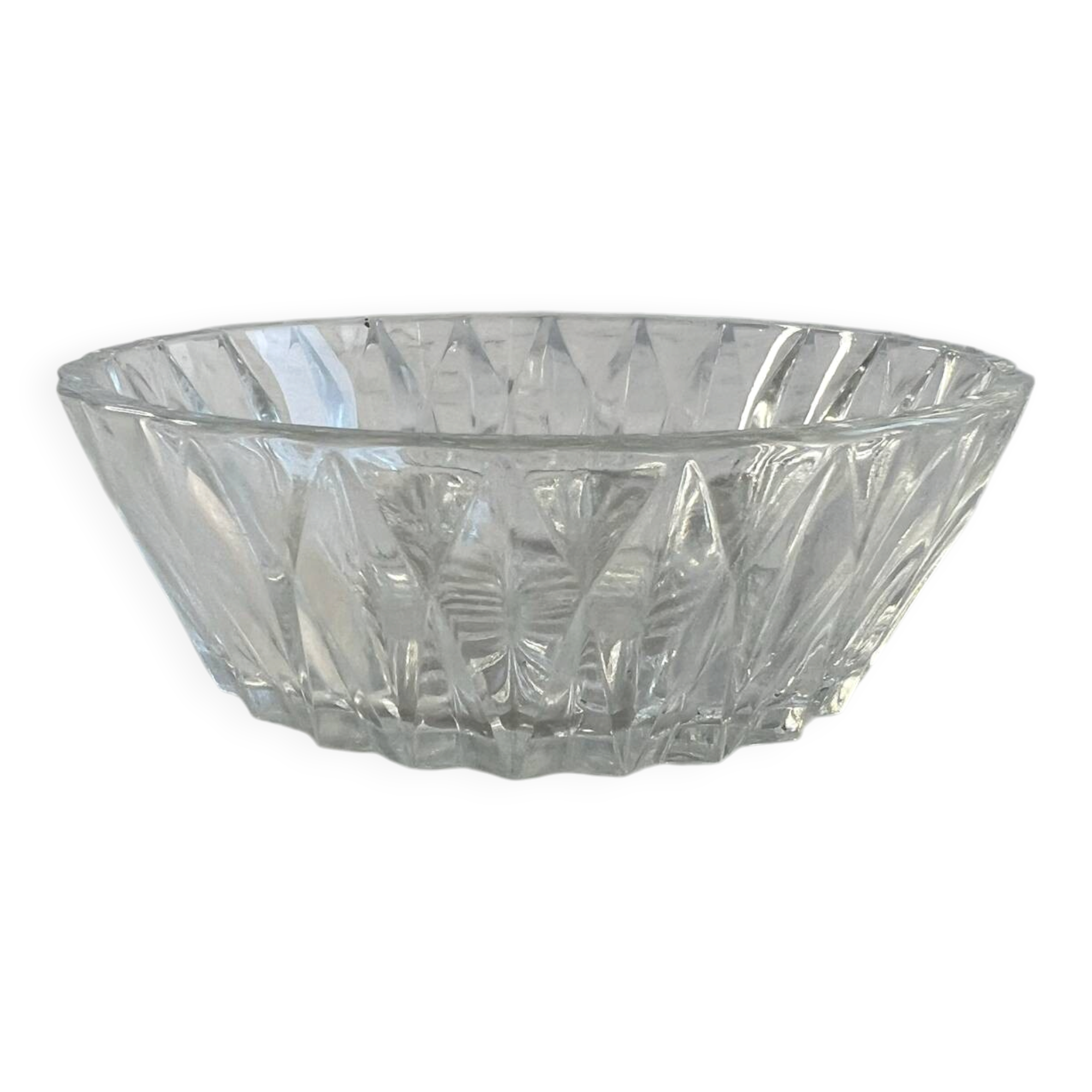 Coupelle en verre taillé estampillée France 11cm