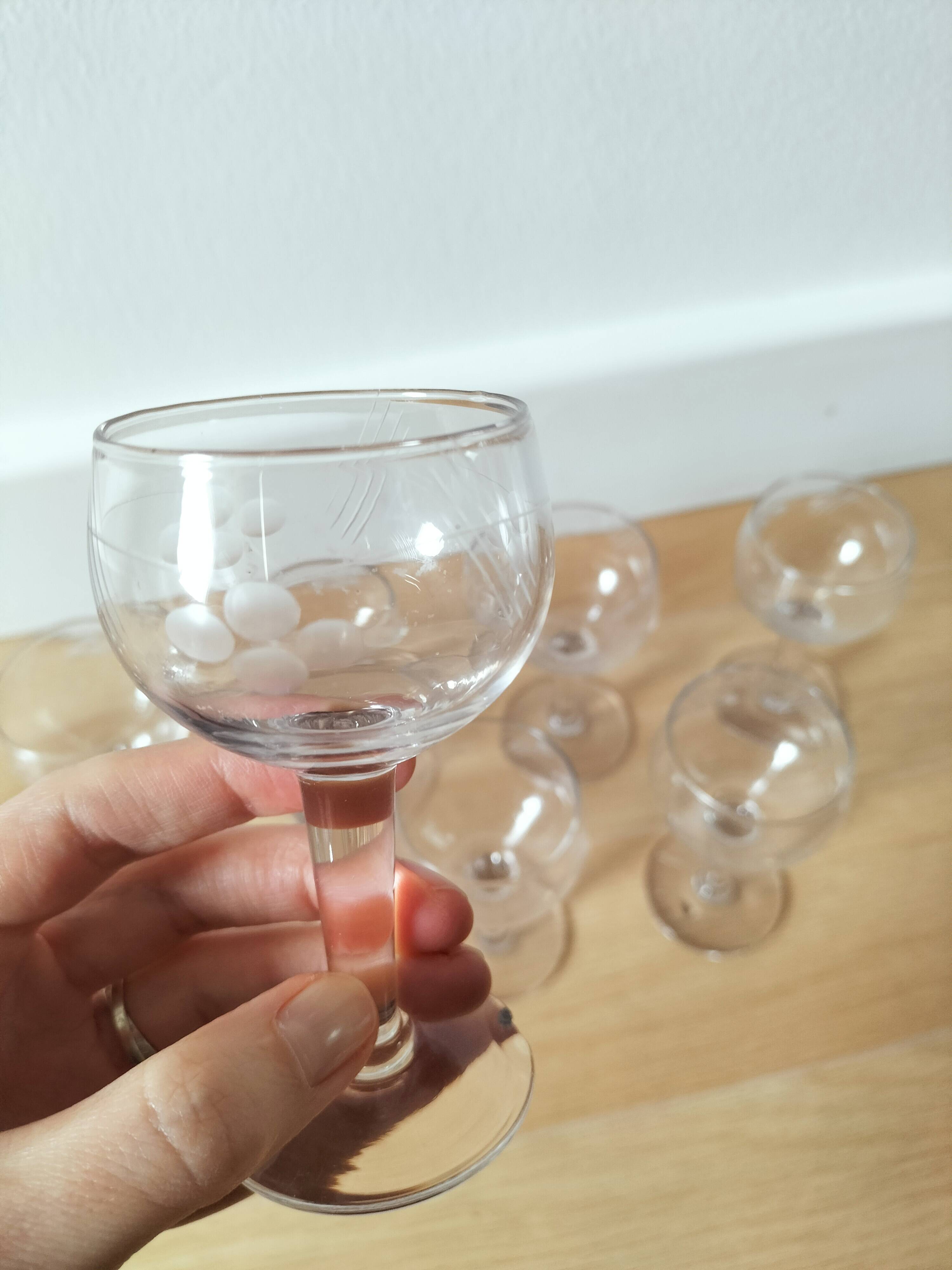 Set of 11 liqueur glasses