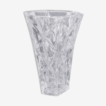 Cut crystal vase - high 13 cm - flared 8 cm