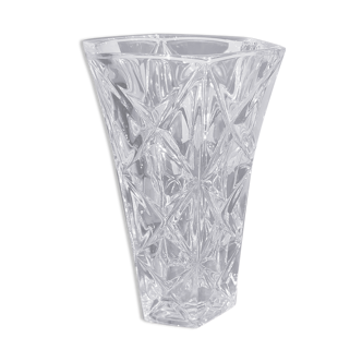 Cut crystal vase - high 13 cm - flared 8 cm