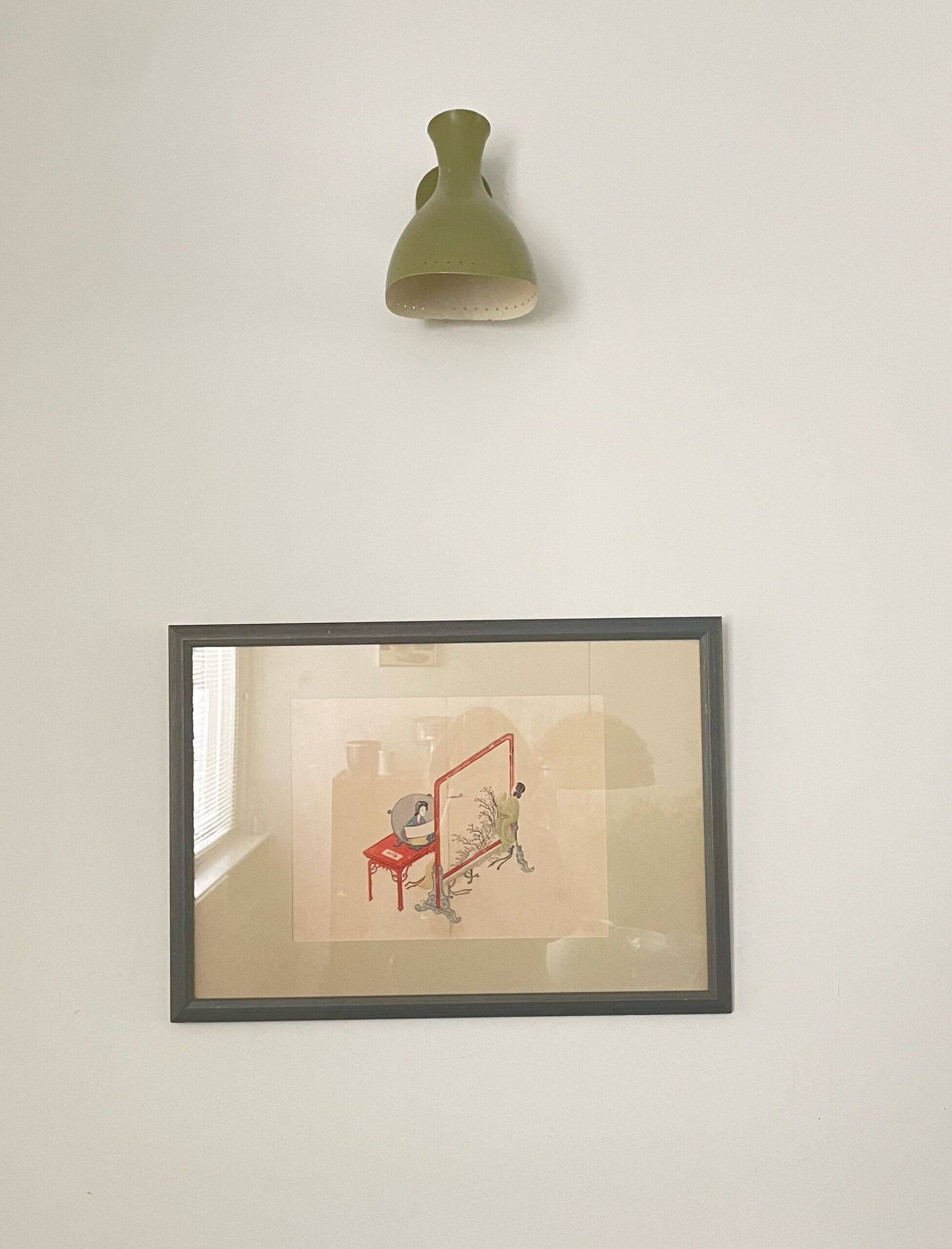Chinese, Asian woodcut print in wooden frame