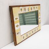 Ceramic and wood mirror by Michel Boillot