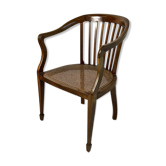 Armchair with gondola backrest and mahogany cane seat 30
