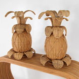 "Rattan 'pineapple' lamps"