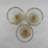 Set of liqueur carafe and three stemmed glasses