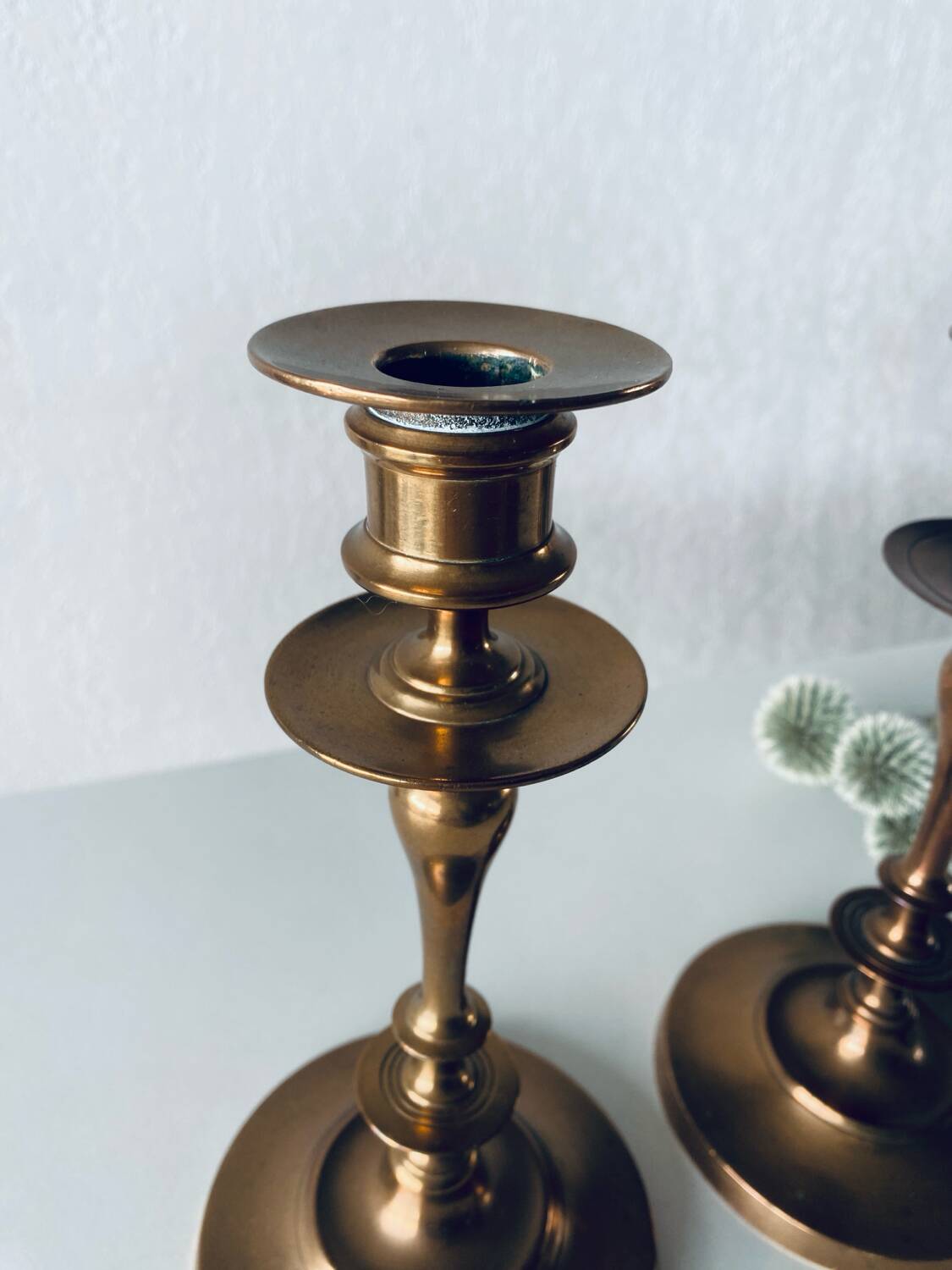 Pair of bronze candlesticks