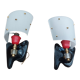 Pair of vintage wall lights Rockabilly 1950s brass, black and red Set of Two