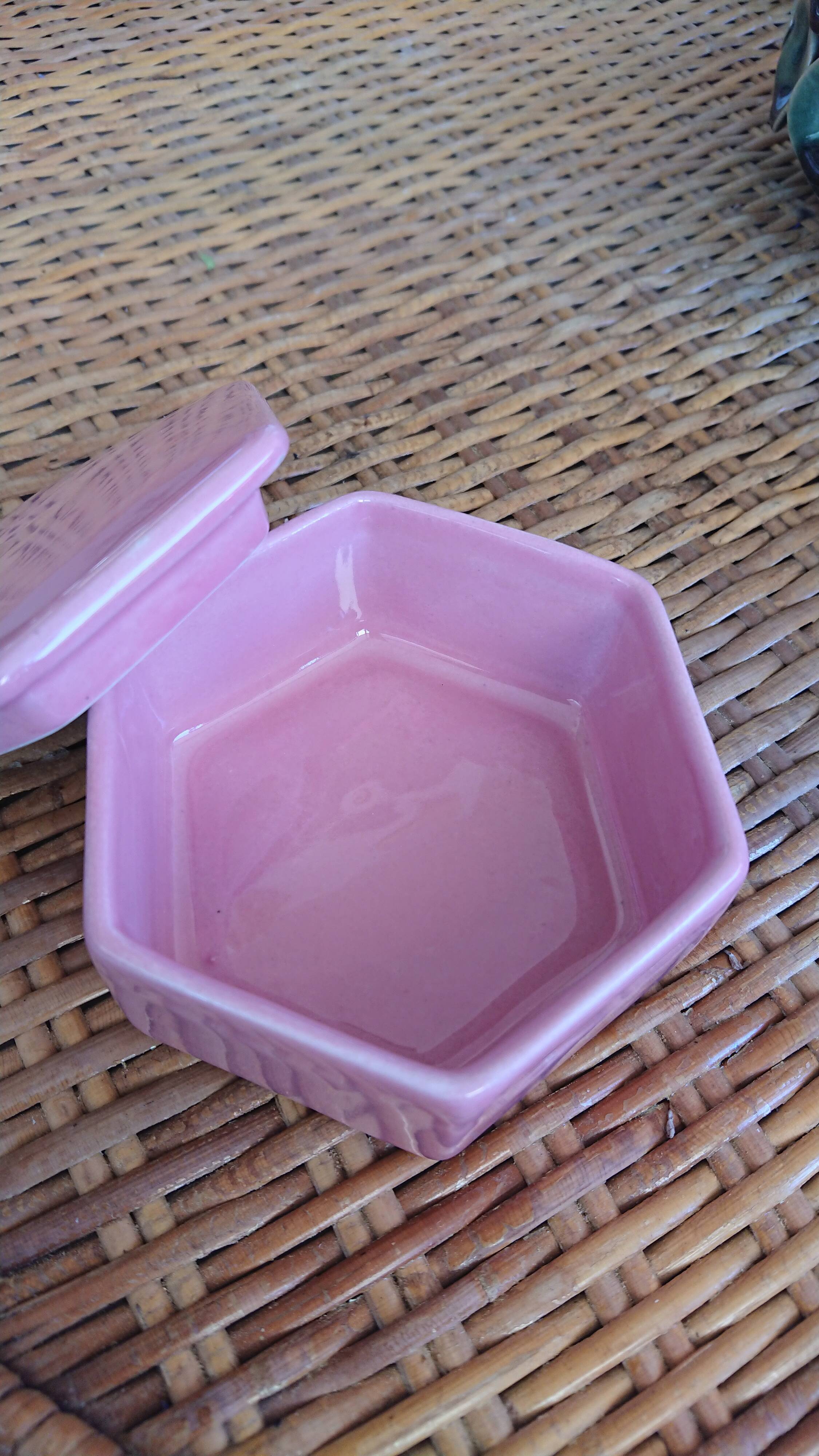 Pink porcelain jewelry box