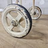 Vintage large metal hospital trolley linen nurse cart