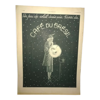 Publicité papier : café du brésil  issue revue d'époque 1937